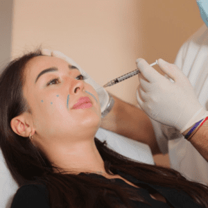dermal fillers being performed on a woman at Omniya