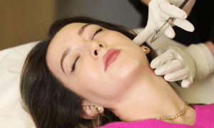 Jawline Botox treatment being perfomed at Omniya London