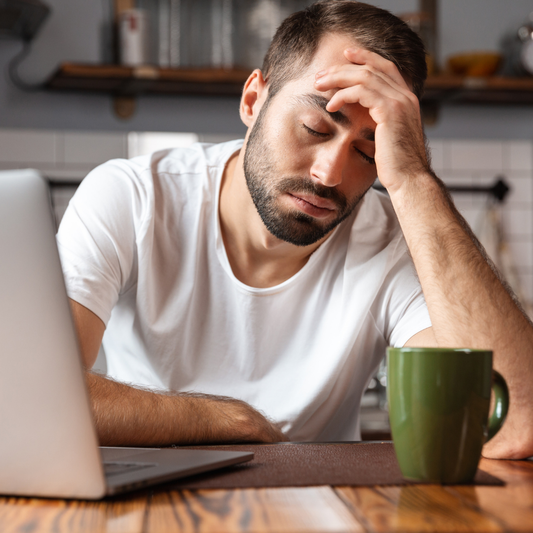 a man showing symptoms of low energy