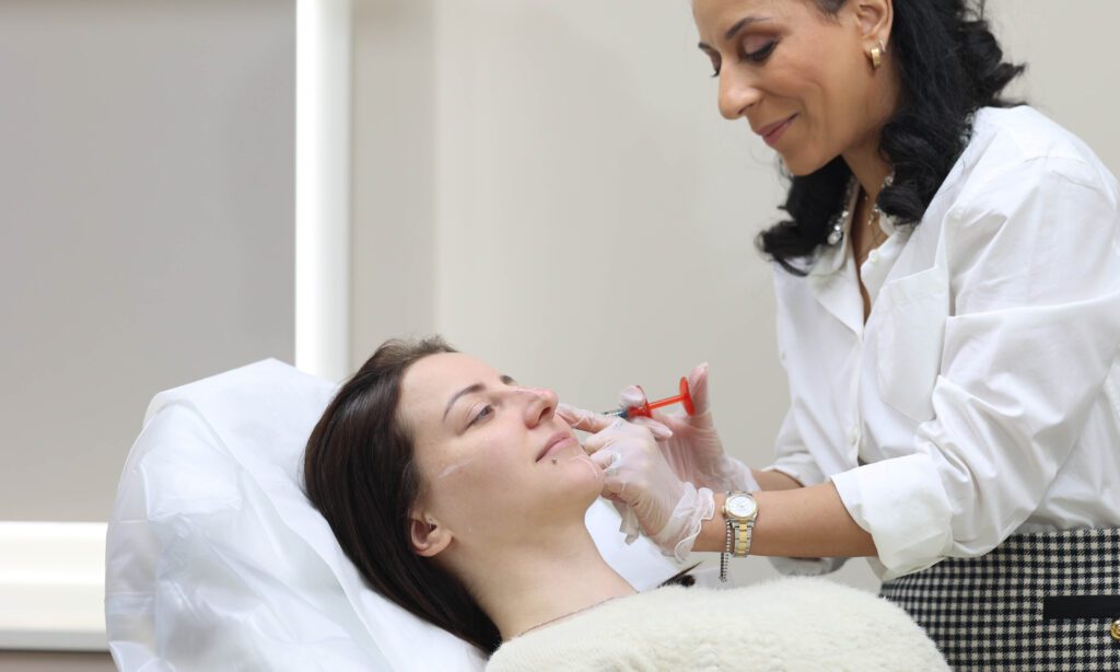 dermal filler treatment being done