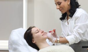 dermal filler treatment being done