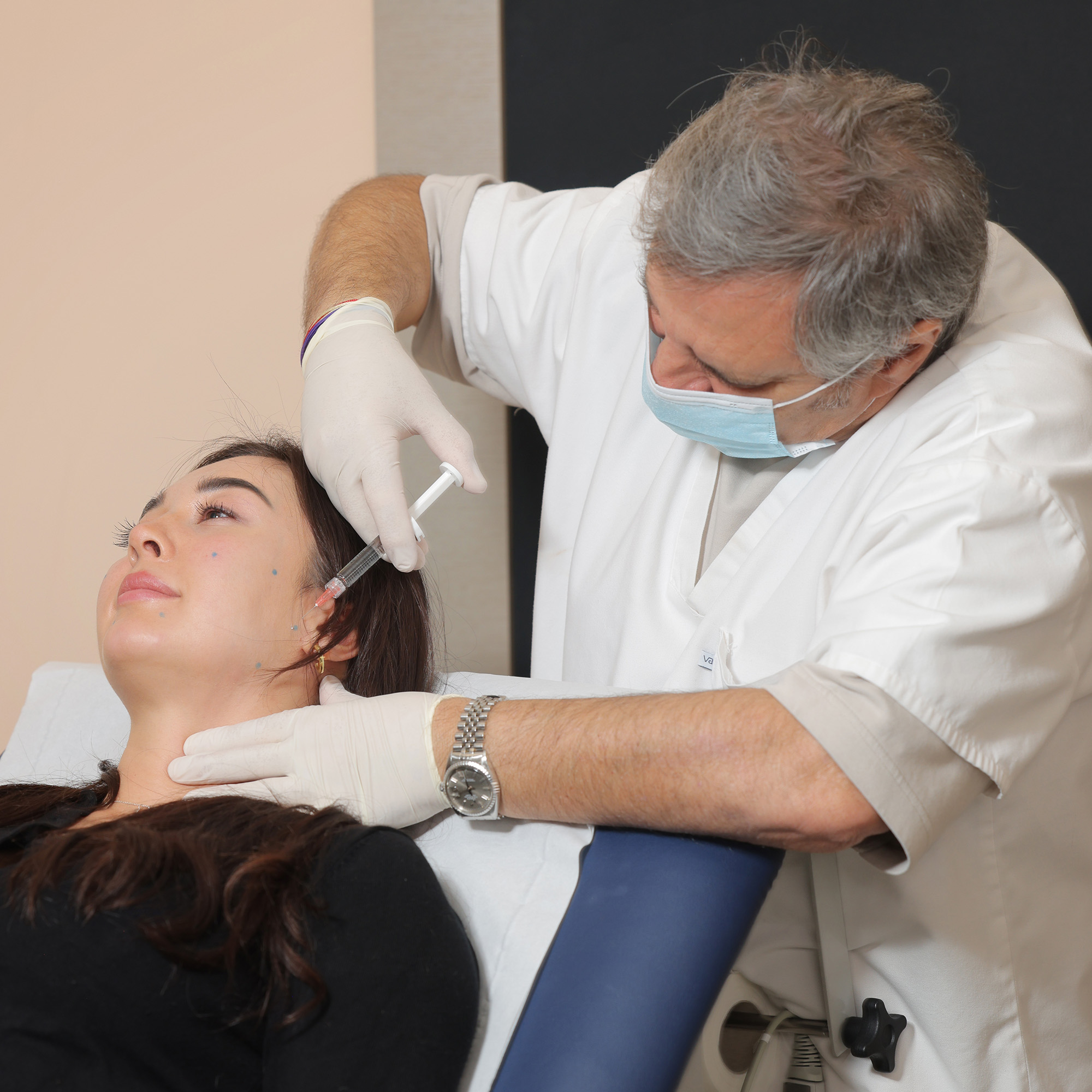 masseter botox being performed on the jawline