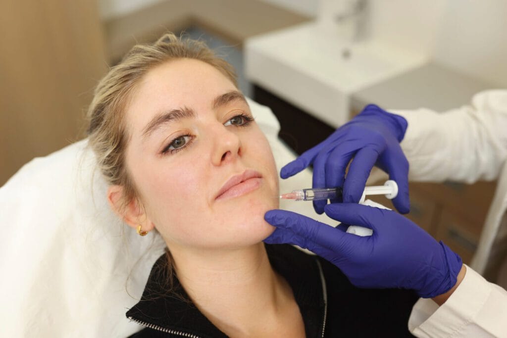 filler treatment being performed by dr thu linh nguyen