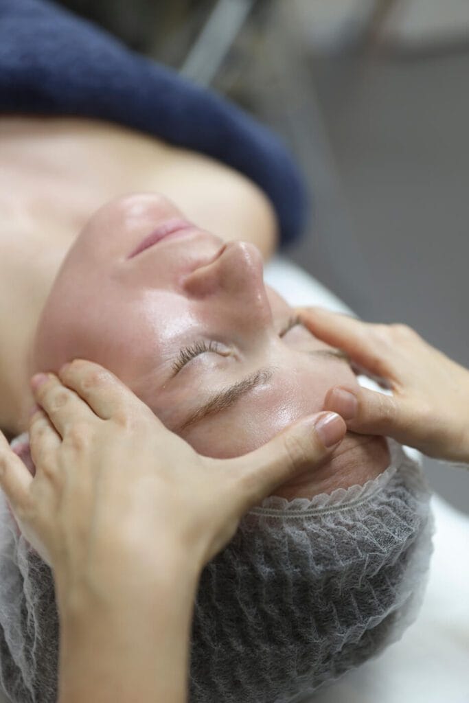 exosomes being massaged into the skin